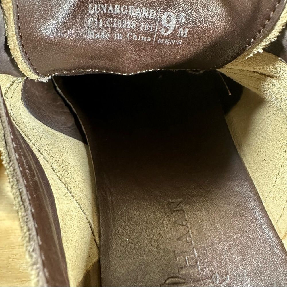 Cole Haan Tan Lunargrand Wingtip Suede Brogue Shoes Men’s Size 9.5 - Picture 7 of 8